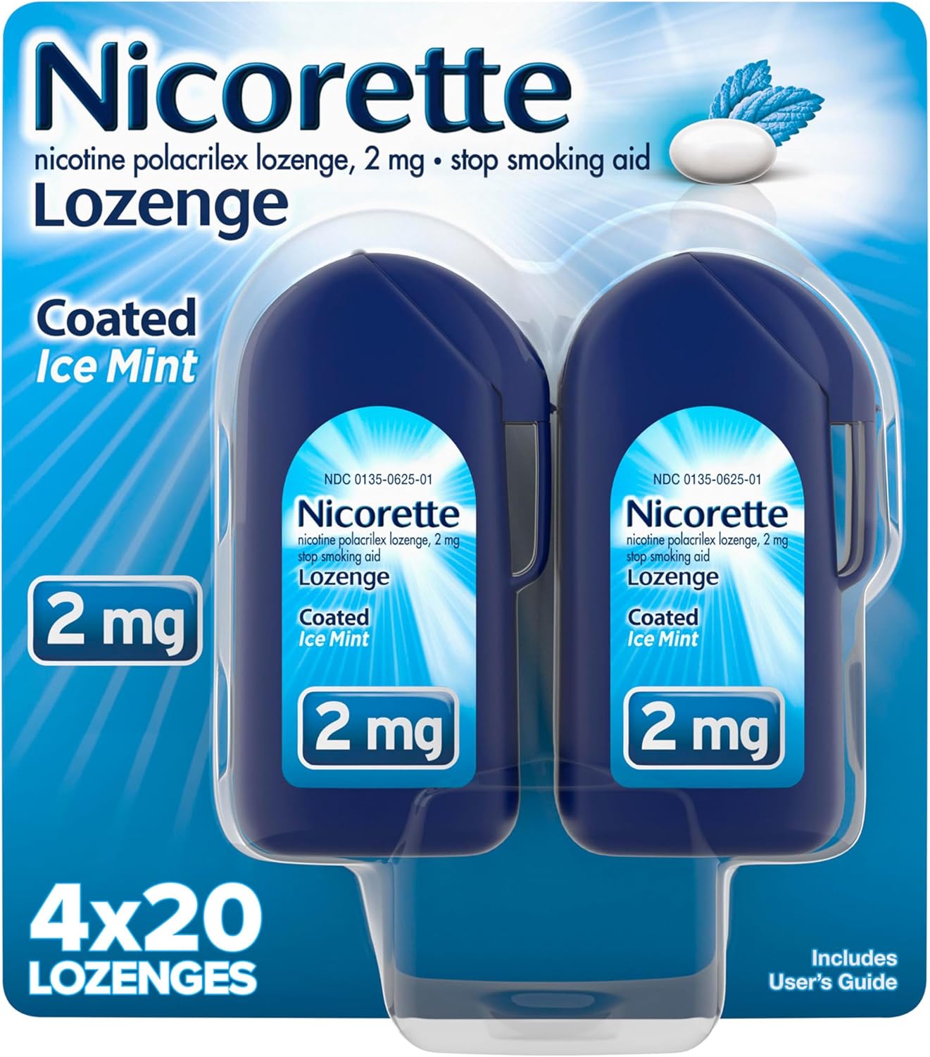 Nicorette 2 Mg Coated Nicotine Lozenges To Help Stop Smoking - Ice Mint Flavored Stop Smoking Aid, 80 Count