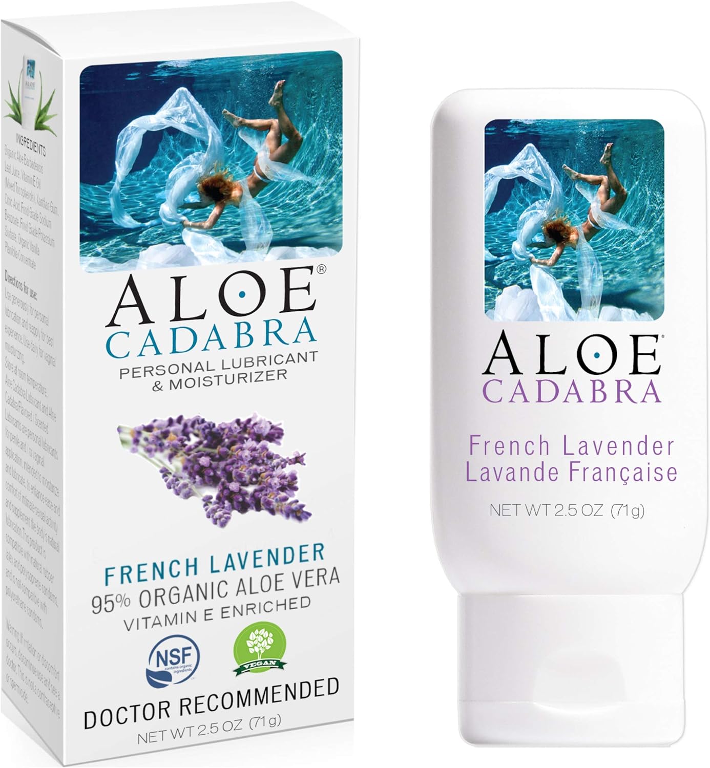 Aloe Cadabra Natural Organic Personal Lubricant and Vaginal Moisturizer, French Lavender, 2.5 Ounce