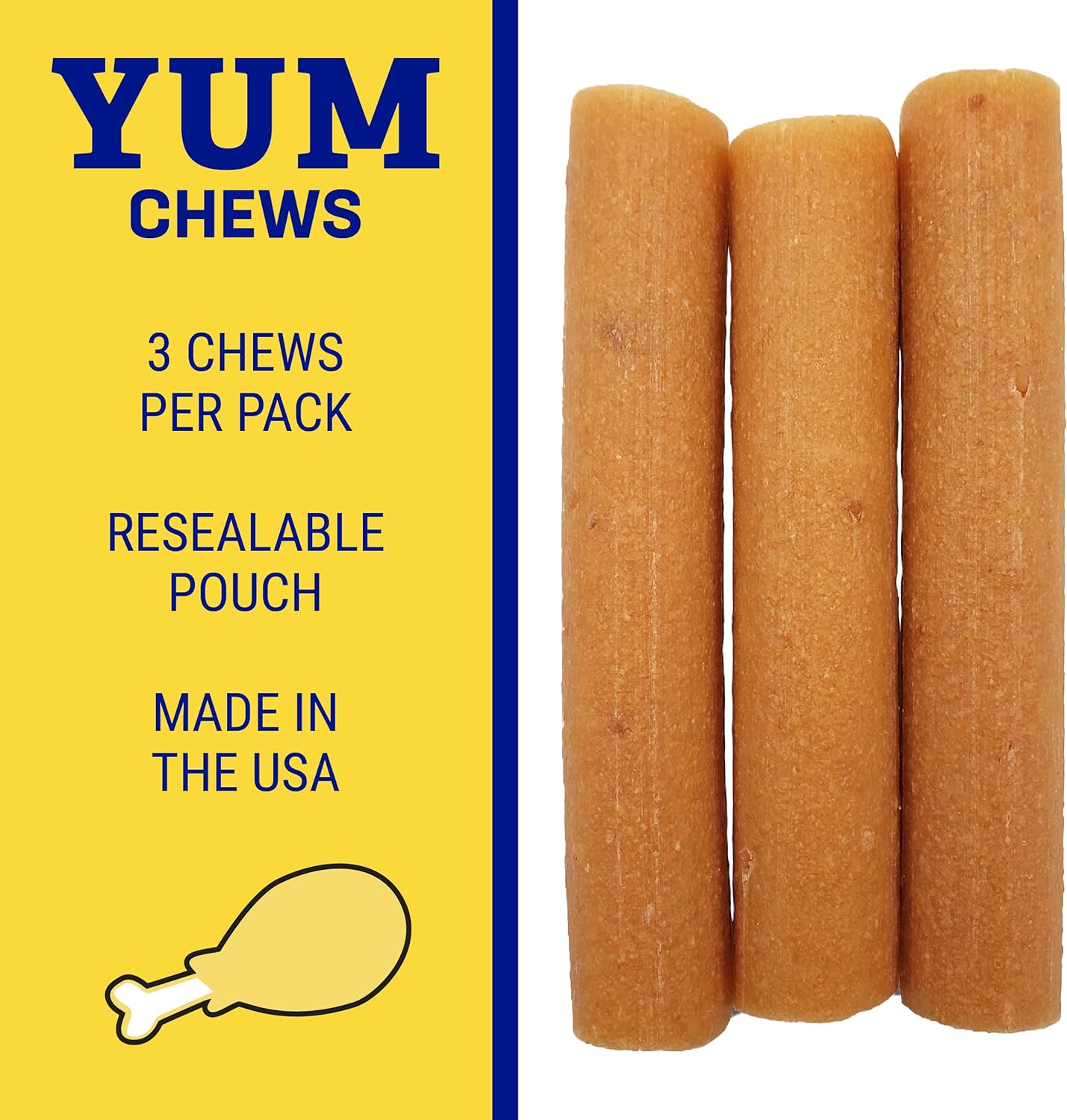 Himalayan Dog Chew Original Yak Cheese Dog Chews, 100% Natural, Long Lasting, Gluten Free, Healthy & Safe Dog Treats, Lactose & Grain Free, Protein Rich, Chicken Flavor, 4.5 oz Resealable Pouch