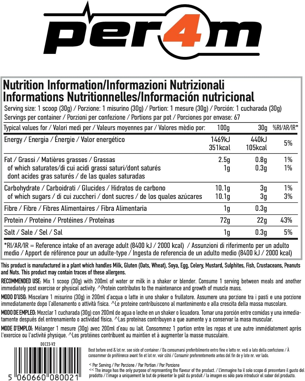 Per4m Protein Whey Powder | 30 Servings of High Protein Shake with Amino Acids | for Optimal Nutrition When Training | Low Sugar Gym Supplements (Strawberry Creme, 900g) : Amazon.co.uk: Health & Personal Care