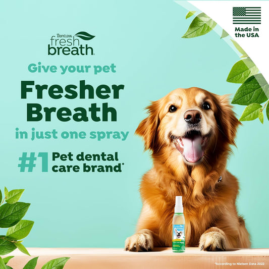 Fresh Breath by TropiClean Oral Care Spray for Pets - No Brushing Required - 118 ml?FBOCSP4Z
