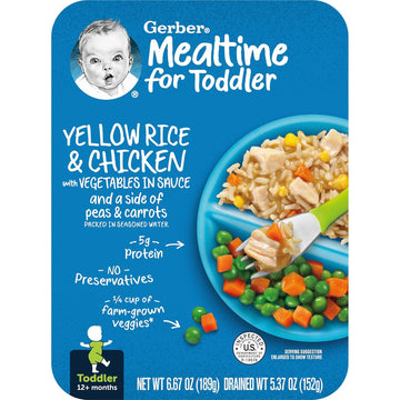 Gerber Lil' Entrees Yellow Rice & Chicken With Vegetables In Sauce With Peas & Carrots, 6.67 Ounce