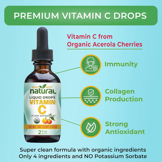 Why Not Natural Organic Liquid Vitamin C Drops Supplement