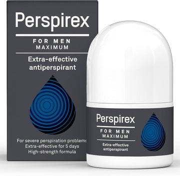 Perspirex Antiperspirant Men'S Maximum Strength Clinically Proven To Reduce Heavy Sweating For Men, Deodorant Roll On, Up To 5 Days Long Lasting Freshness & Sweat Protection 20Ml