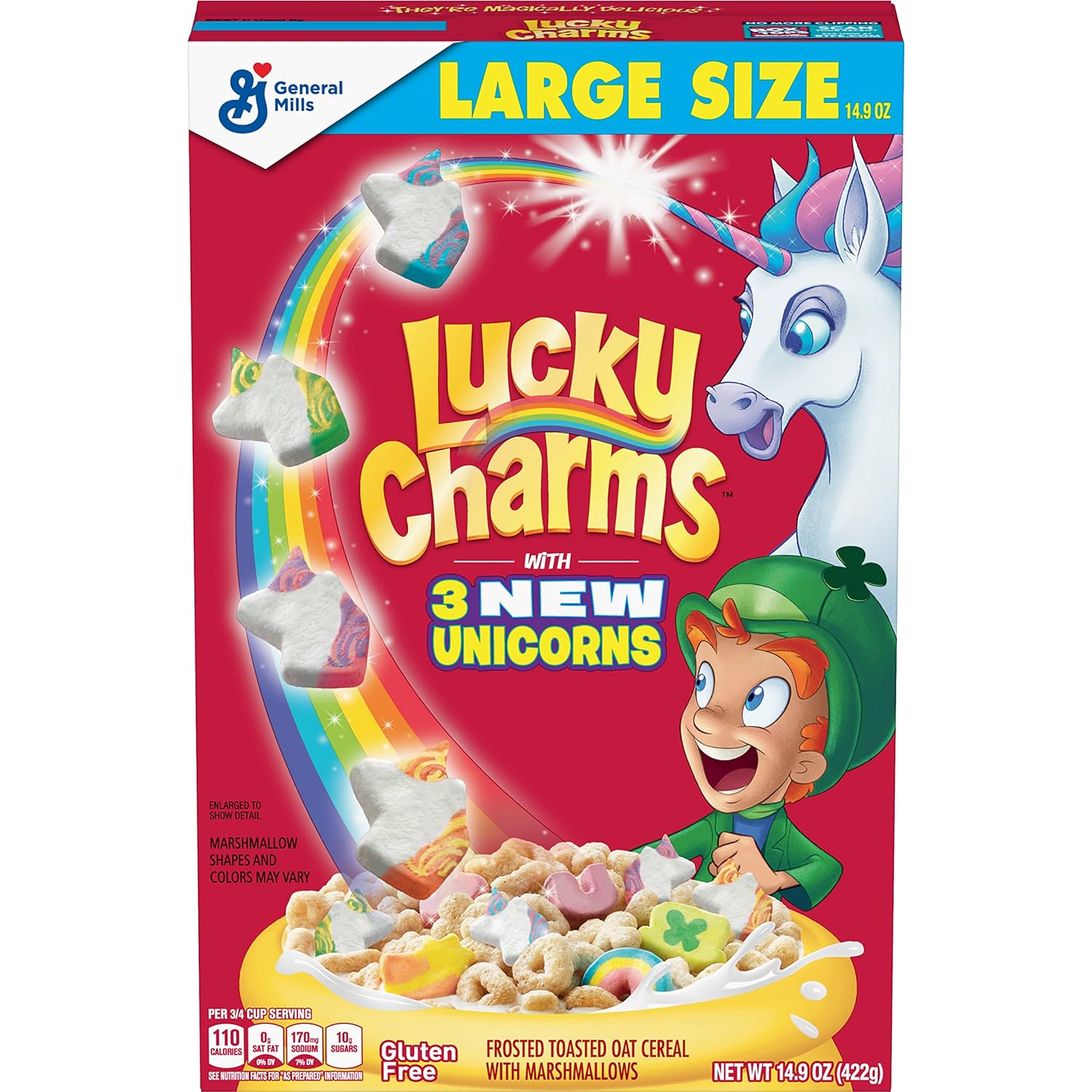 Lucky Charms, Gluten Free Cereal with Marshmallows, With Leprechaun Trap, Large Size, 14.9 OZ : Books