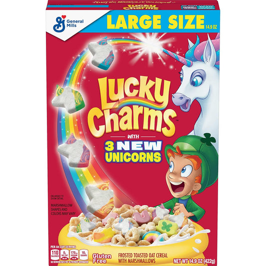 Lucky Charms, Gluten Free Cereal With Marshmallows, With Leprechaun Trap, Large Size, 14.9 Oz