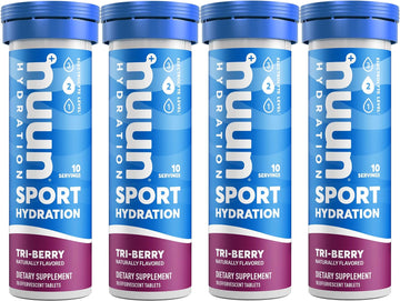 Nuun Sport: Electrolyte Drink Tablets, Tri-Berry,10 Count (Pack of 4)1