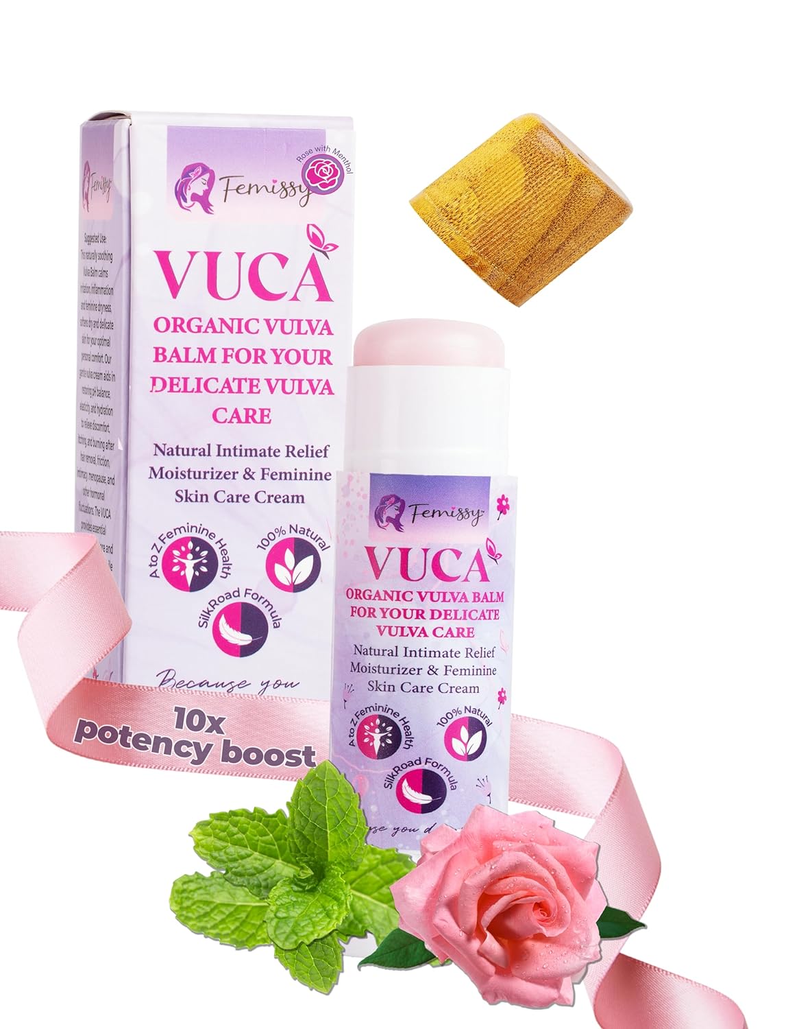 Vulva Balm Moisturizing Vaginal Cream with Menthol; Natural Yoni Cream for Feminine Health; Intimate Vulva Care for Redness Relief; Vaginal Dryness Menopause Cream External usage Travel Size (0.5 oz)