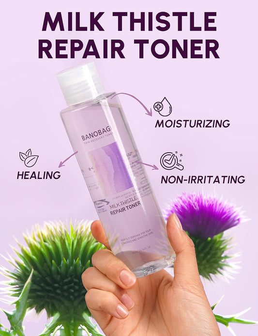 Milk Thistle Repair Toner | Korean Skin Care Face Moisturizer Hydrating Toner For Face | Facial Moisturizer For Dry & Sensitive Skin Face Toner For Women And Men W/Burdock Root (6.76Fl Oz)