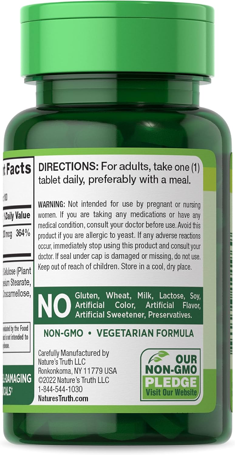 Selenium 200mcg | 100 Tablets | High Potency | Non-GMO, Gluten Free Supplement | by Nature's Truth : Health & Household