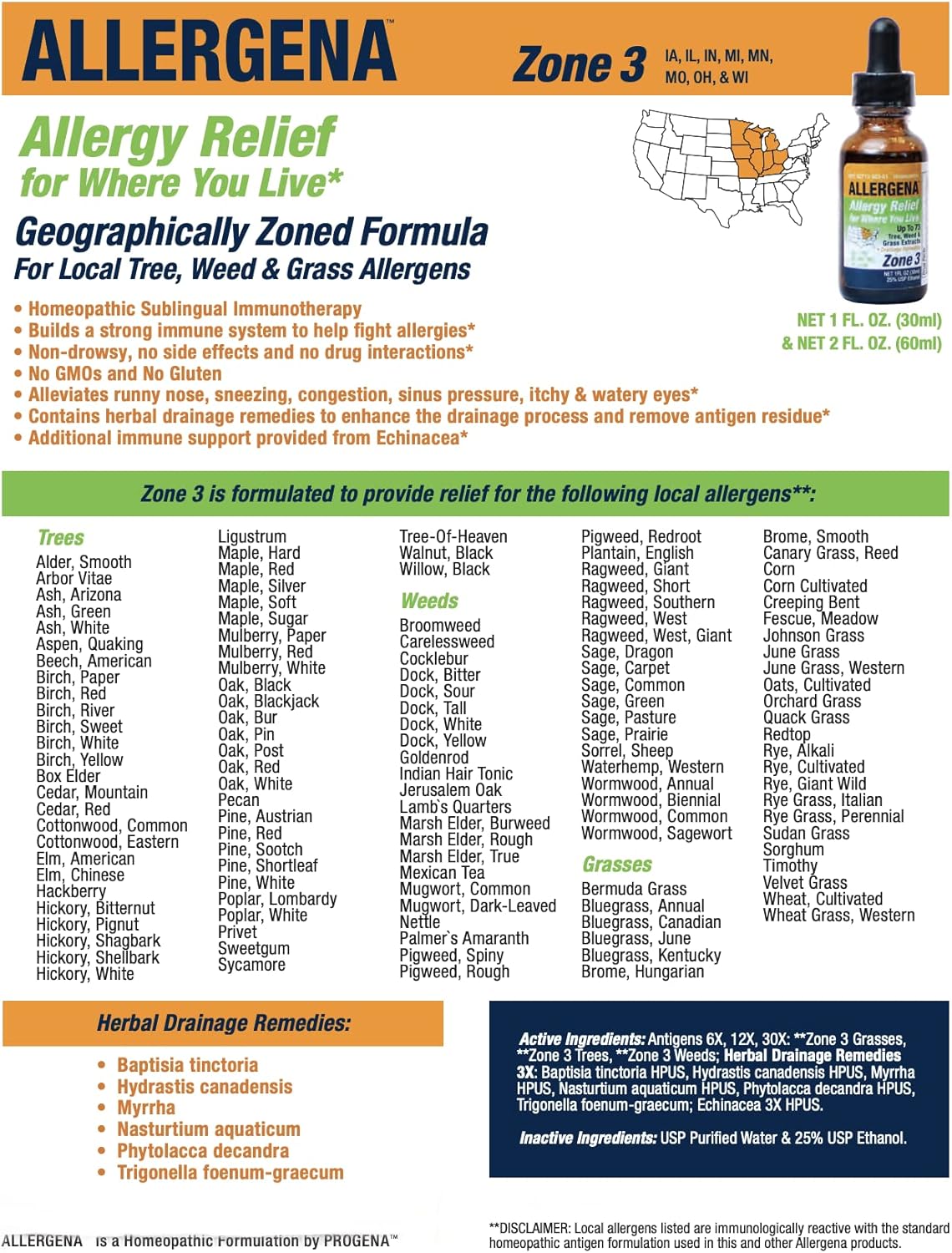 Buy Progena - Allergena Zone 3 For Kids (1 Fl Ounce) On  Free Shipping On Qualified Orders