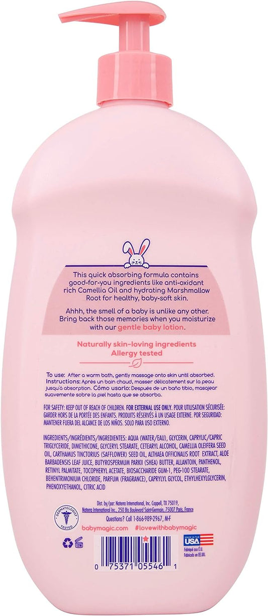 Baby Magic Gentle Baby Lotion | 30 Fl Oz (Pack of 4) | Vitamins & Aloe | Free of Parabens, Phthalates, Sulfates and Dyes