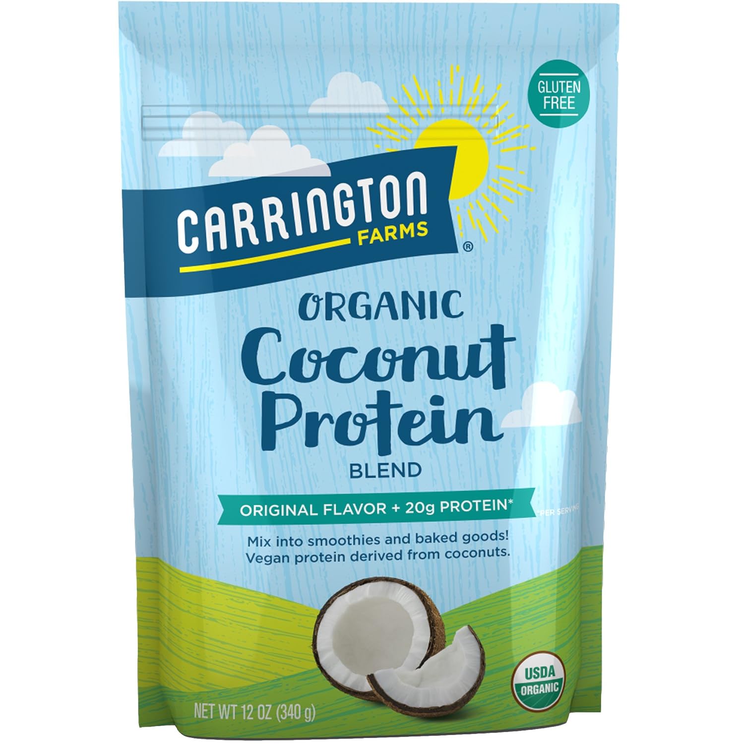 Carrington Farms Organic Coconut Protein, Original, 12 Ounce