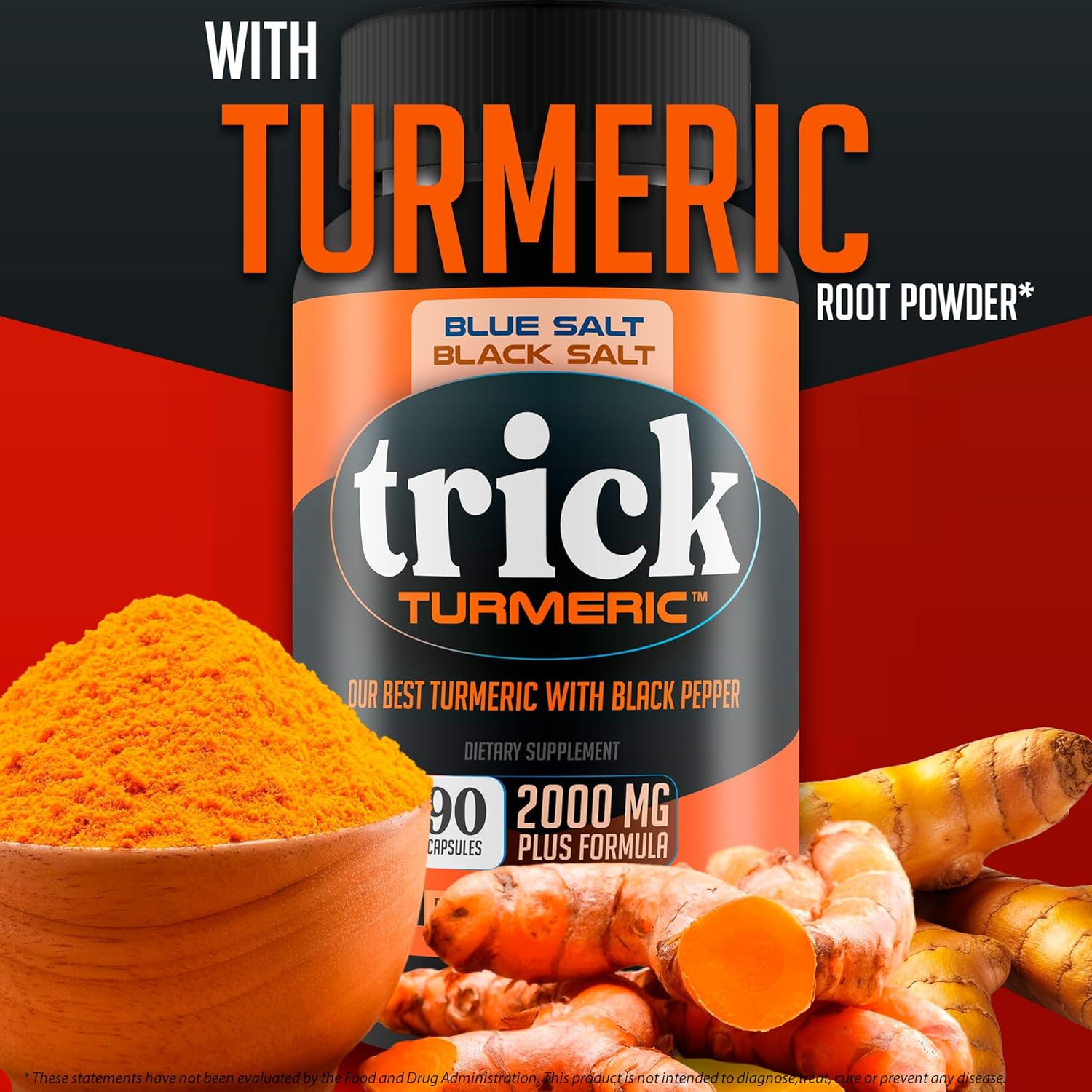 Turmeric Trick Blue Salt For Men Black Salt Trick - Our Best Turmeric For Men - High Absorption With Black Pepper - Ginger Curcumin Ginseng Mens Supplement : Health & Household