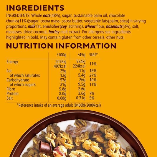 Kellogg'S Crunchy Nut Hazelnuts & Chocolate Granola, 600G