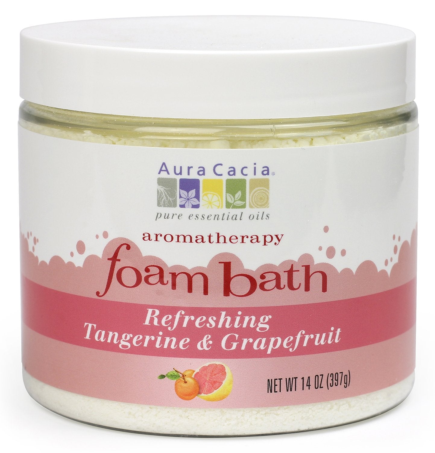 Aura Cacia Aromatherapy Foam Bath, Refreshing Tangerine and Grapefruit