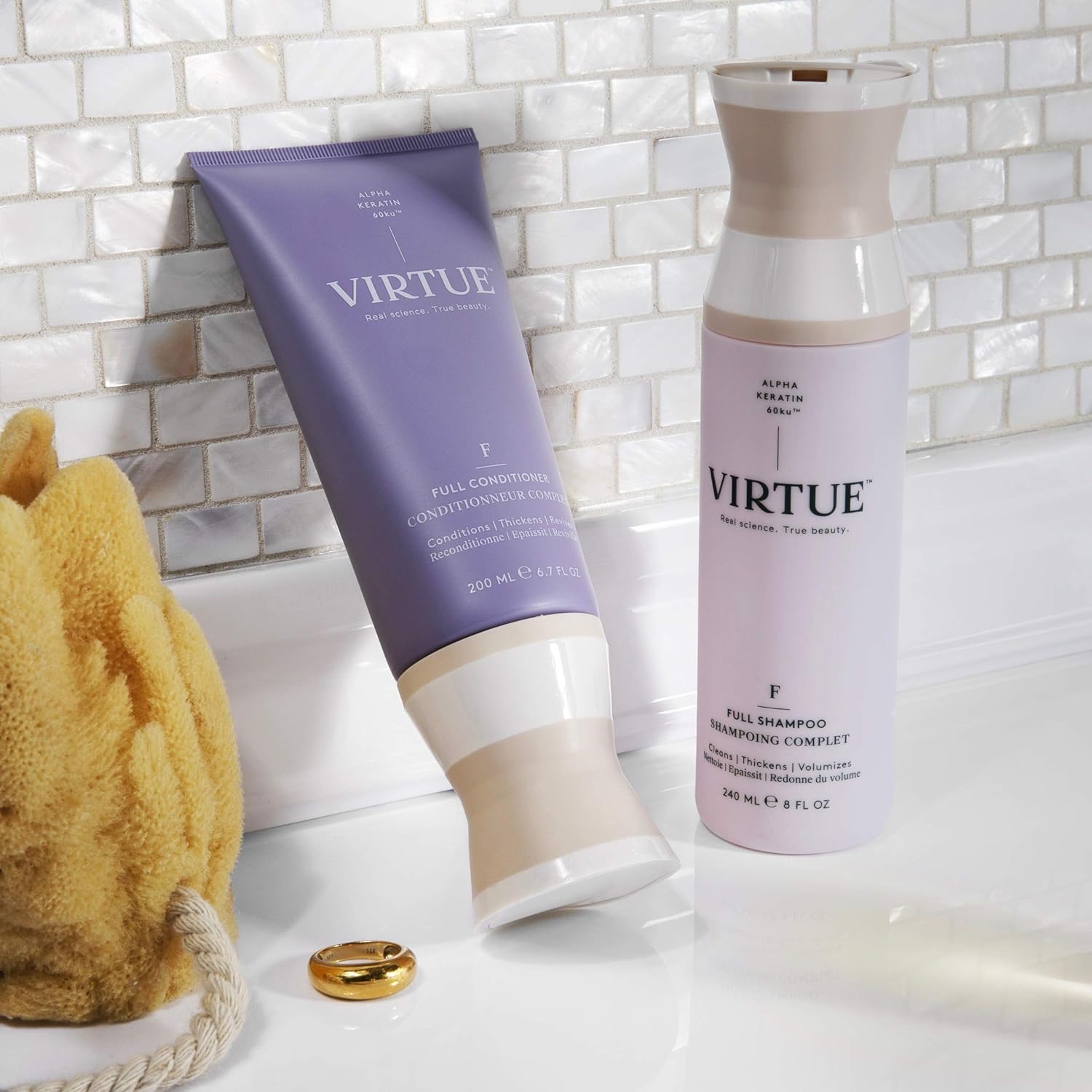 VIRTUE Full Conditioner 6.7 FL OZ | Alpha Keratin Thickens, Volumizes Hair | Sulfate Free, Paraben Free, Color Safe, Vegan : Beauty & Personal Care