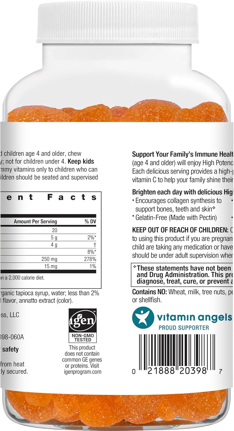 Rainbow Light High-Potency Vitamin C Gummies, Gummy Supplement Provides Antioxidant and Immune Support, With Vitamin C, Vegan and Gluten Free, 60 Count : Health & Household