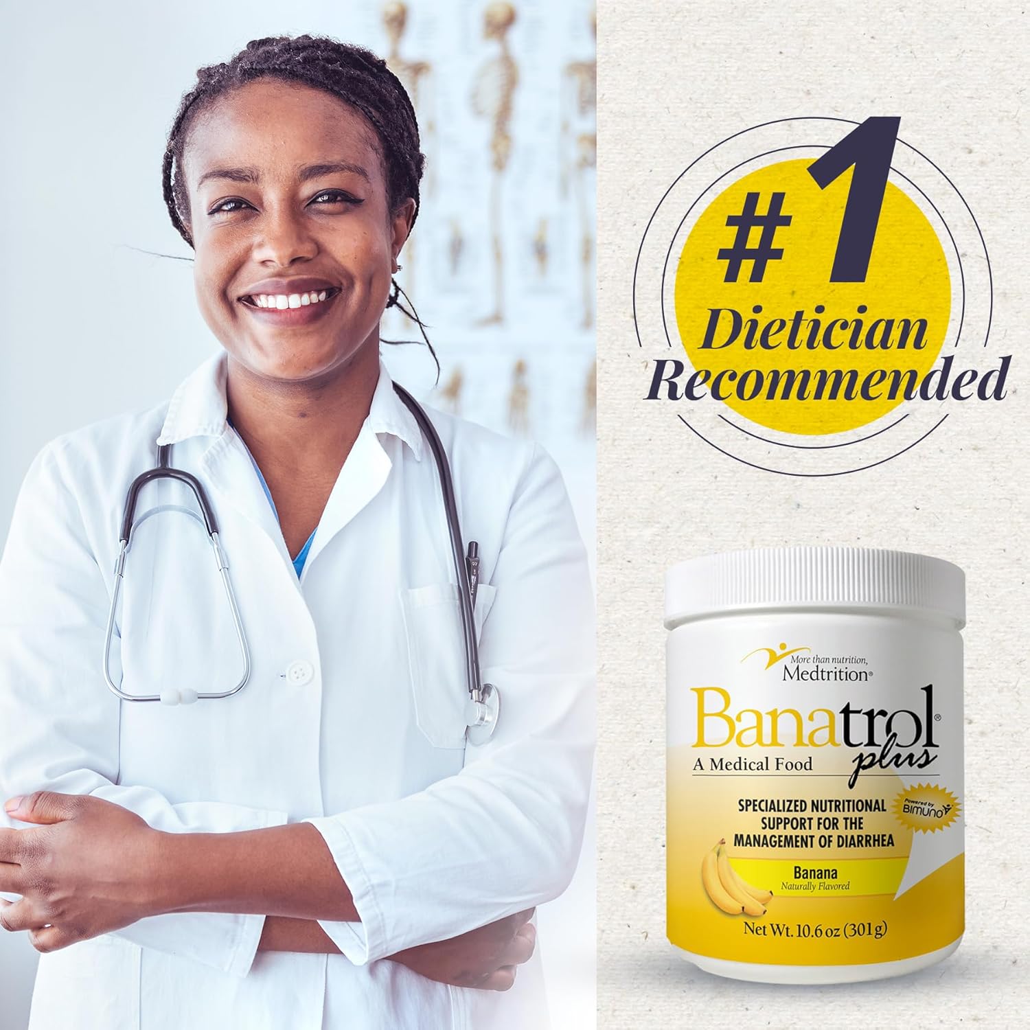 Banatrol® Natural Anti-Diarrheal With Prebiotics, Relief From Chronic Diarrhea, Ibs, Recurring Diarrhea, Clinically Supported Medical Food, Non-Constipating, 25 Servings (Pineapple)