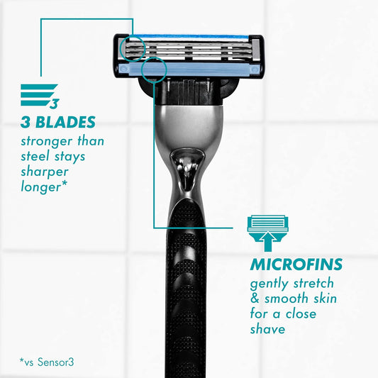 Gillette Mach3 Razor Refills For Men, 12 Razor Blade Refills