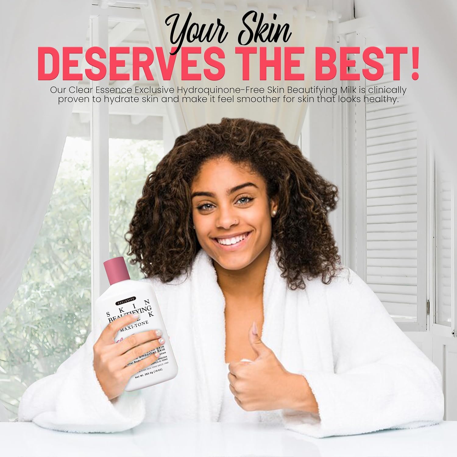 Clear Essence Exclusive Skin Beautifying Milk Hydroquinone-Free Maxi-Tone Lotion - Skin Lotion For Hydrating Dry Skin - Hydrating Lotion To Hydrate Skin With Shine - (10.0 Oz.) : Beauty & Personal Care