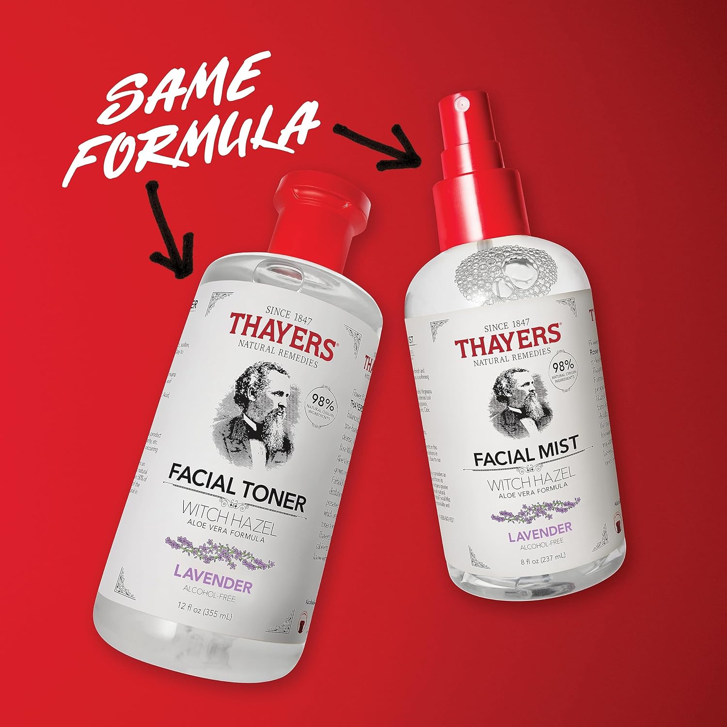 Thayers Alcohol-Free Witch Hazel Facial Mist Toner with Aloe Vera, Lavendar, Soothing and Hydrating, For All Skin Types, 8 oz : Beauty & Personal Care