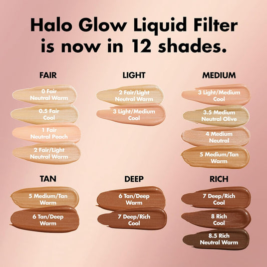 E.L.F. Halo Glow Liquid Filter, Complexion Booster For A Glowing, Soft-Focus Look, Infused With Hyaluronic Acid, Vegan & Cruelty-Free, 6.5 Deep