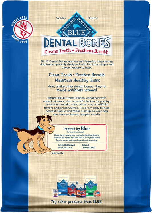 Blue Buffalo Dental Bones Regular Natural Dental Chew Dog Treats Bag