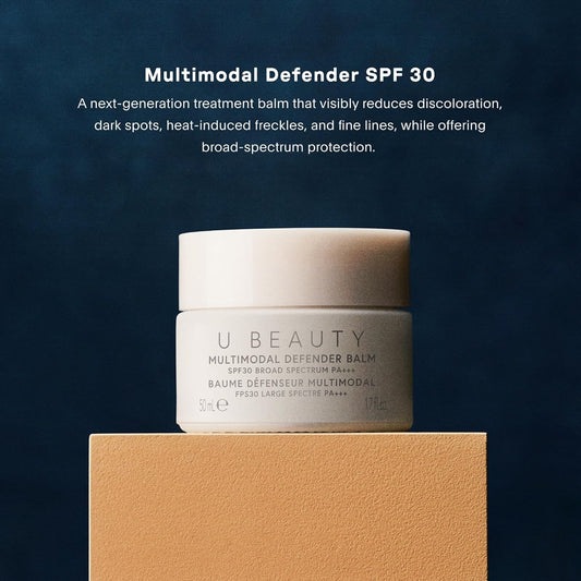 U Beauty Multimodal Defender Spf 30 Mineral Zinc Oxide Facial Sunscreen - Broad Spectrum Uva/Uvb Protection With Vitamin C + E To Reduce & Prevent Dark Spots & Sun Damage - 1.7 Fl Oz