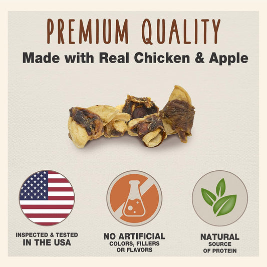 Cadet Gourmet Chicken & Apple Wrapped Dog Treats Wraps - Healthy & Natural Chicken & Apple Dog Training Treats For Small & Large Dogs - Inspected & Tested In Usa (28 Oz.)