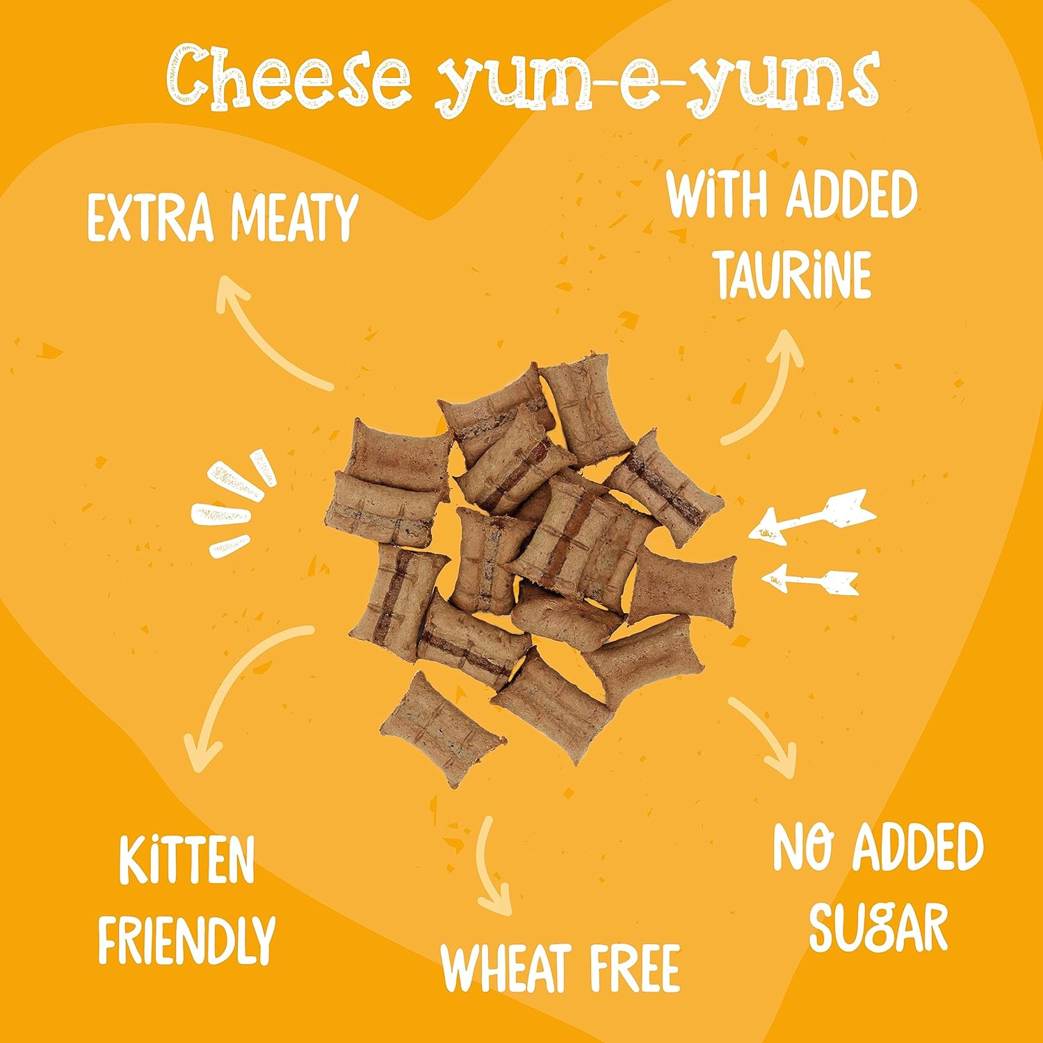 Webbox Yum-e-Yums Semi-Moist Cat Treats, Cheese - Kitten Friendly, Added Taurine, Wheat and Grain Free Recipe with No Artificial Colours (9 x 40g Bags) :Pet Supplies