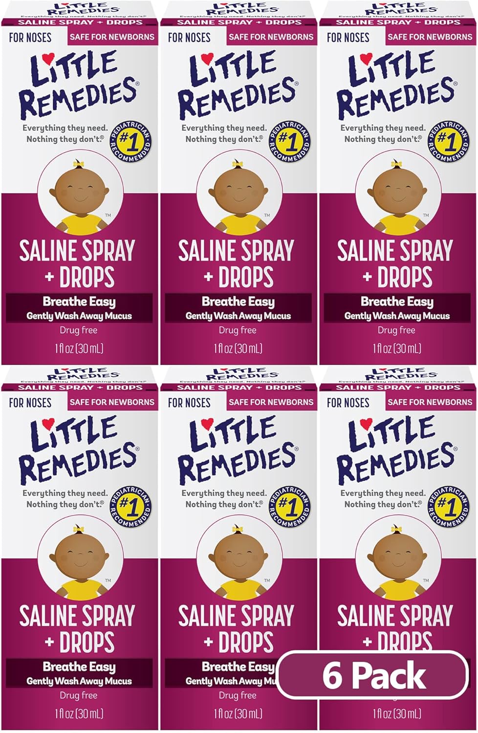 Little Remedies Saline Spray And Drops, Safe For Newborns, 0.5 Fl Oz