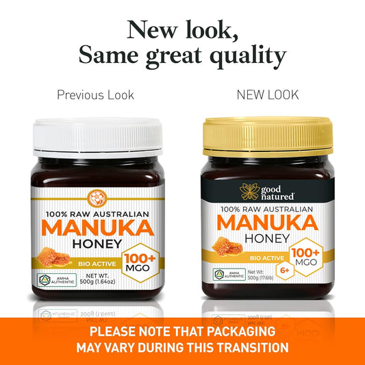 Raw Manuka Honey Certified MGO 100+ / 6+ Manuka With Antibacterial Activity - (NPA 6+) 500g (1.1lb) by Good Natured