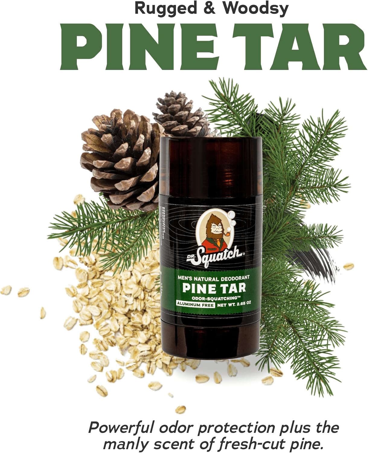 Dr. Squatch Natural Deodorant For Men 2 Pack Pine Tar – Odor-Squatching Men'S Deodorant Aluminum Free (2.65 Oz, 2 Pack)