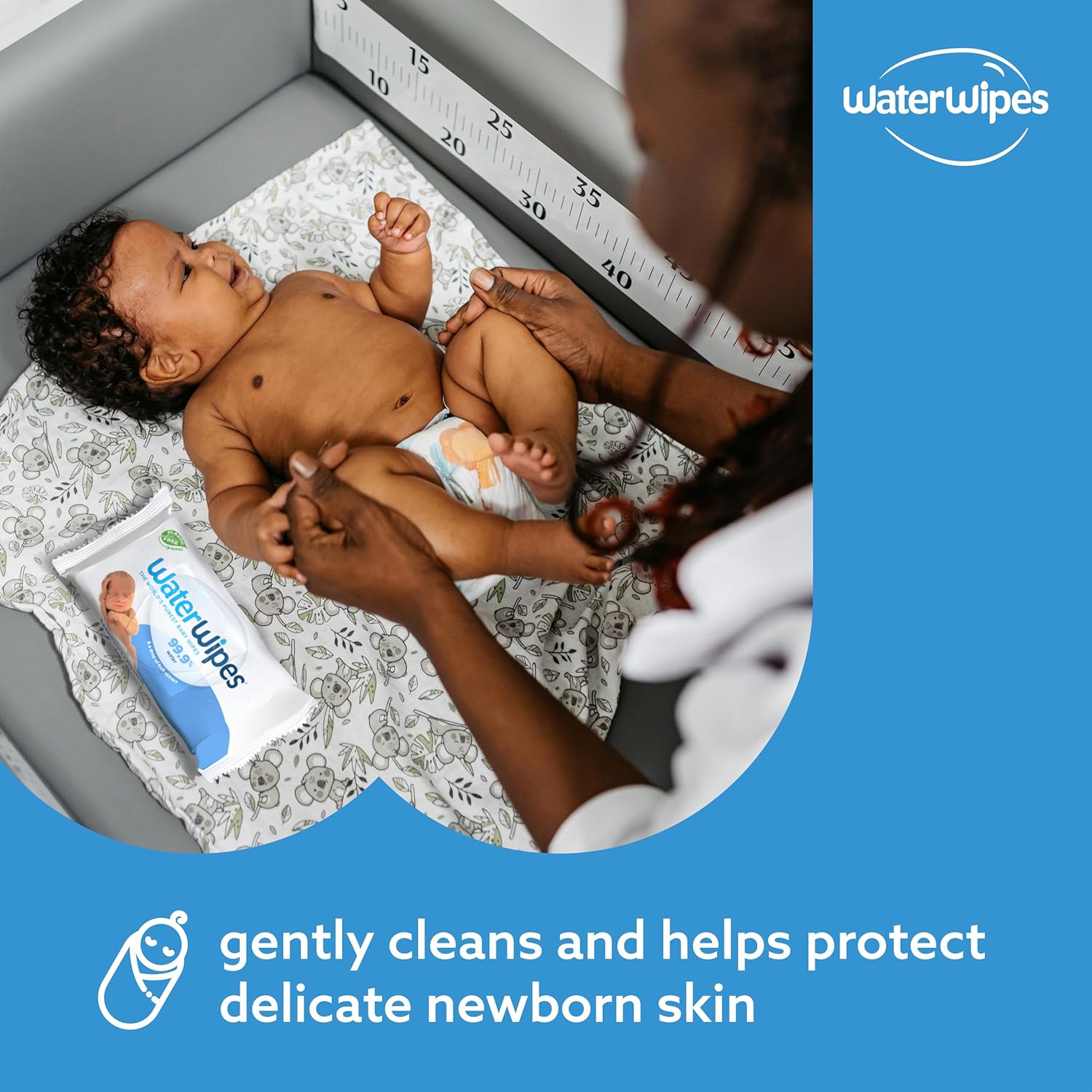 Waterwipes Plastic-Free Original Baby Wipes, 99.9% Water Based Wipes, Unscented & Hypoallergenic For Sensitive Skin, 240 Count (4 Packs), Packaging May Vary