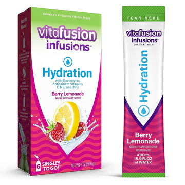 Vitafusion Infusions Hydration Drink Mix, Singles To Go, Berry Lemonade, 1 Box, 6 Packets Per Box (6 Total Sticks)