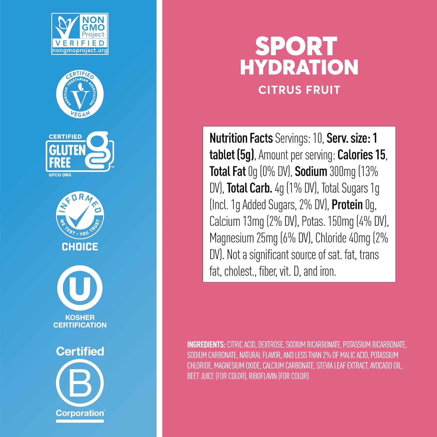 Nuun Hydration Electrolyte Drink Tablets, Citrus Fruit, Natural Flavors, Vegan Friendly, Kosher, Gluten Free & Non-GMO, 10 Tablets (Pack of 8) : Health & Household