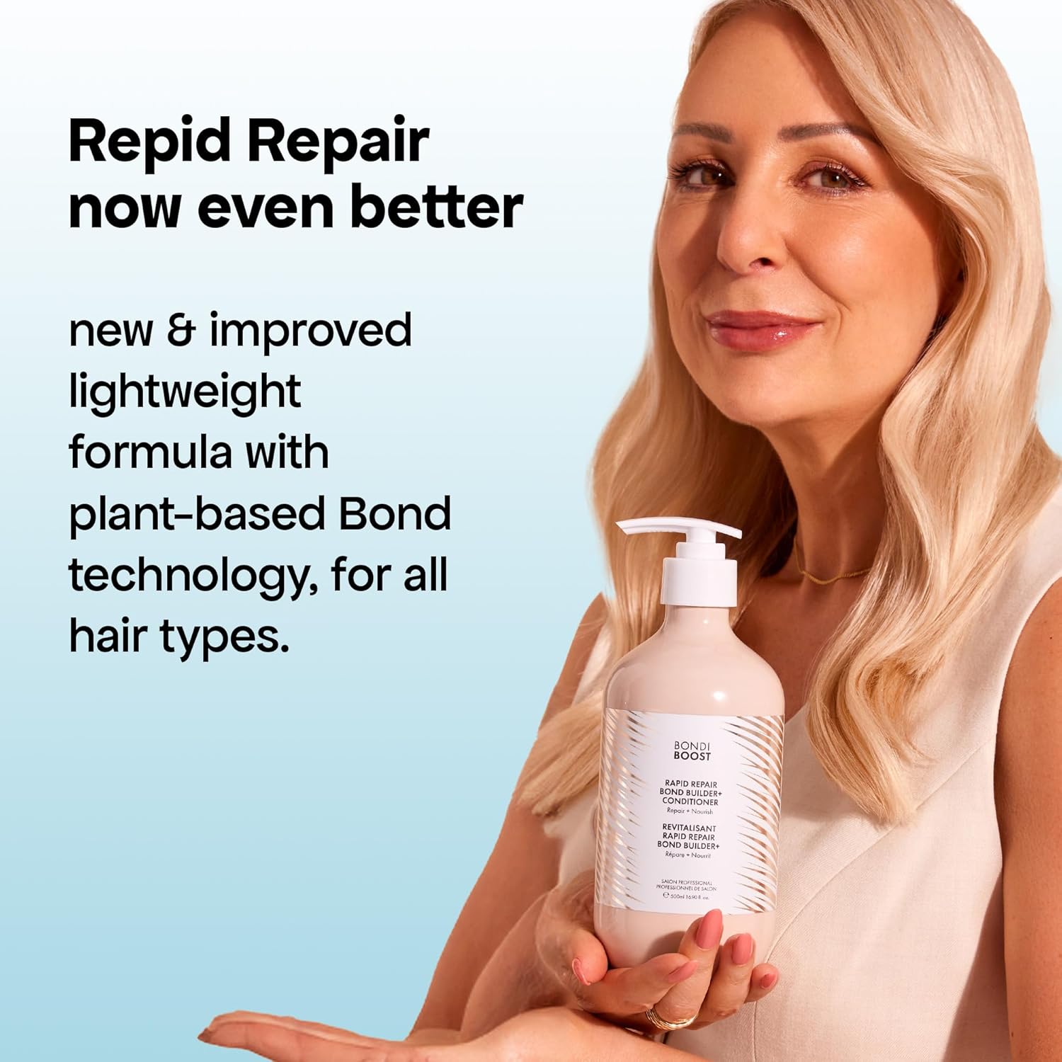 Bondiboost Rapid Repair Bond Builder + Conditioner For Damaged Hair [16.90 Fl Oz], Strengthen + Hydrate + Restores Hair Health With Deep Conditioning Treatment