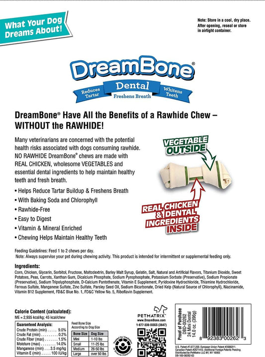 Dreambone Dental Chews, Rawhide-Free Chews For Dogs, Maintain Fresh Breath And Clean Healthy Teeth