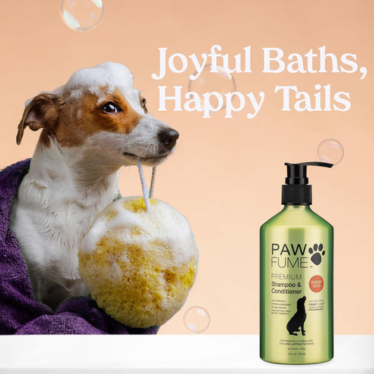 Pawfume Dog Shampoo and Conditioner – Hypoallergenic Dog Shampoo for Smelly Dogs – Best Dog Shampoos & Conditioners – Probiotic Pet Shampoo for Dogs – Best Dog Shampoo for Puppies (Show Dog, 4-Pack)