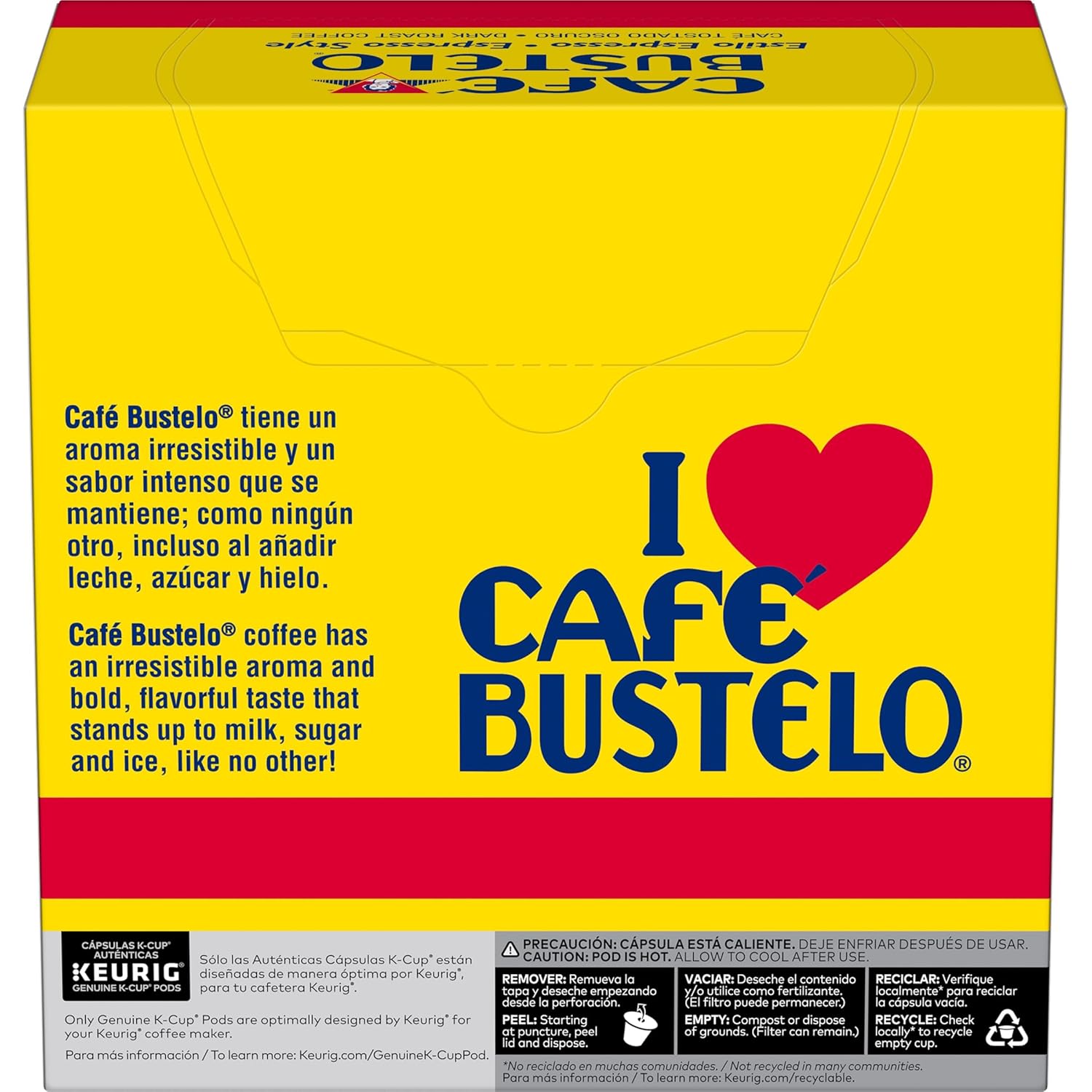 Café Bustelo Espresso Style Dark Roast Coffee, 128 Keurig K-Cup Pods