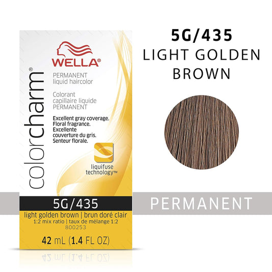 Wella Professionals Invigo Brilliance Color Protection Shampoo & Conditioner, For Fine Hair + Wella Colorcharm Permanent Liquid Hair Color For Gray Coverage, 5G Light Gold Brown