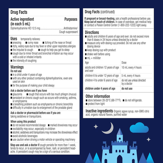 Kindermed Kids' Nighttime Cold & Cough Medicine, For Ages 6 Years+, No Dyes, No Artificial Flavors, No Artificial Sweeteners, Vegan, Non-Gmo, Gluten Free, Organic Cherry Flavor (4 Fl Oz)