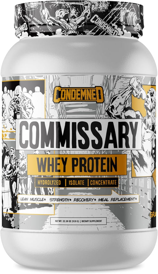 Condemned Labz Commissary Whey Protein | Hydrolyzed Isolate & Concentrate | Low Carb, Low Calorie | Pre Or Post Workout Recovery Meal Replacement | 27 Servings (Cinnamon Graham Cracker) : Health & Household