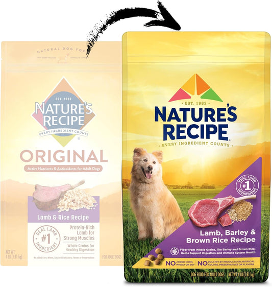 NatureS Recipe Lamb, Barley & Brown Rice Recipe Dry Dog Food, 4 Lb. Bag