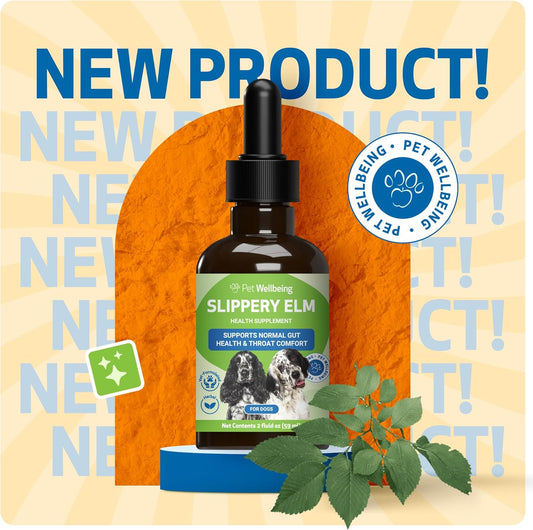 Pet Wellbeing Slippery Elm For Dogs - Organic Herb, Supports A Healthy Digestive Tract, Gut Lining, Throat Health & Comfort - Veterinarian-Formulated Herbal Supplement 2 Oz (59 Ml)