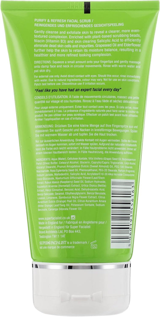 Super Facialist Salicylic Acid Anti Blemish Purify & Refresh Face Scrub - Face Wash For Acne Treatment & Blackhead Remover With Salicylic Acid & Vitamin B 3, Vegan Friendly, 150Ml (Pack Of 2)