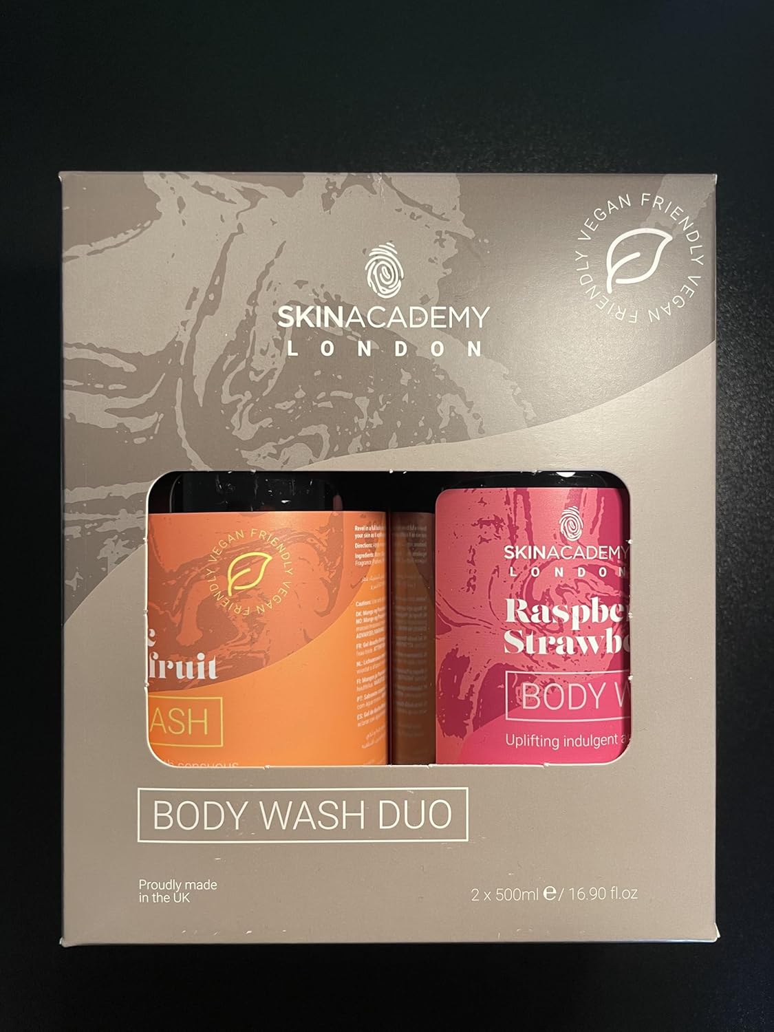 Skin Academy London Body Wash Twin Pack - Mango + Raspberry