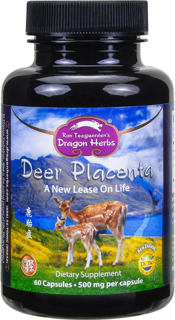 Dragon Herbs - Deer Placenta Capsules - 60 Capsules, 500 Mg Each