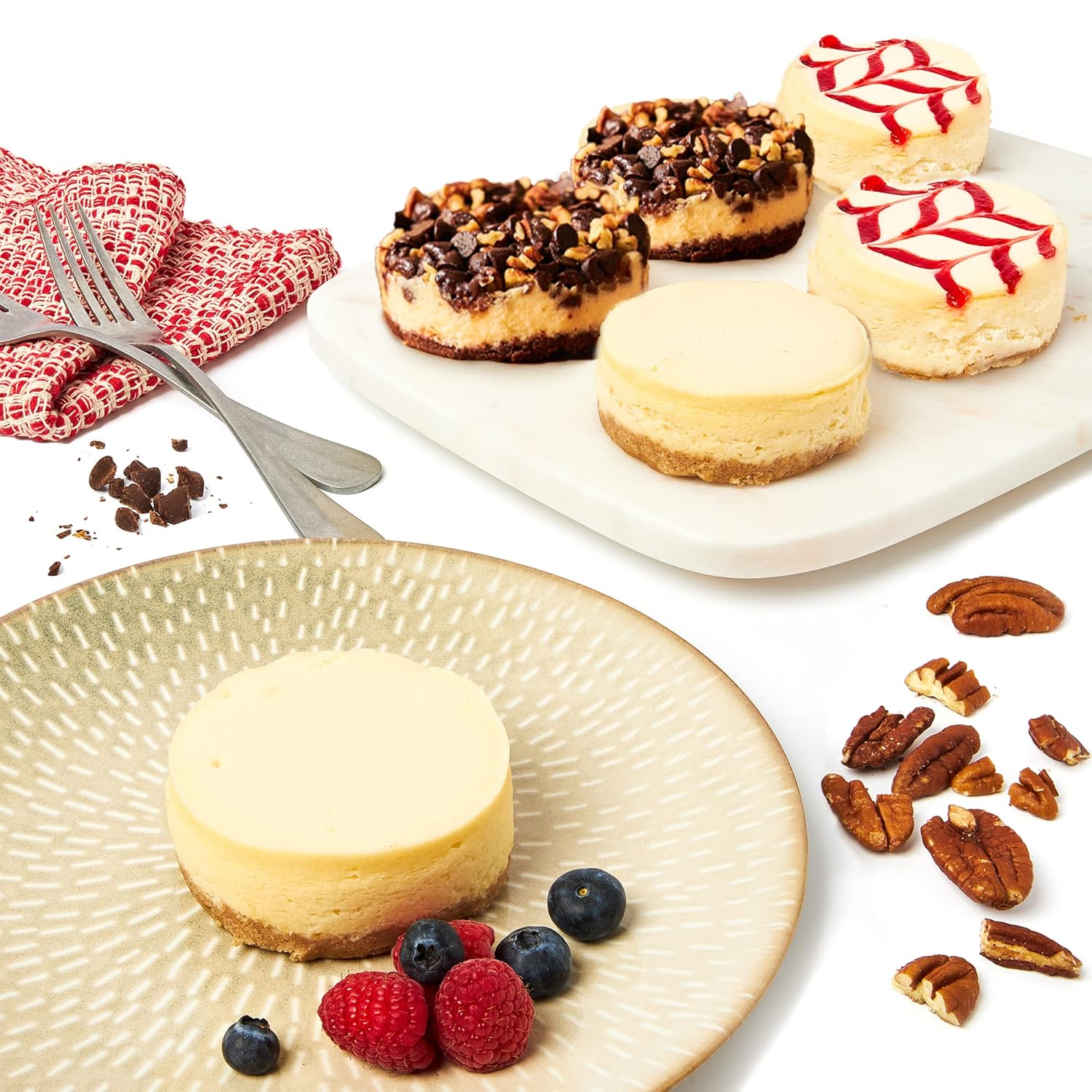 David'S Cookies Assorted Mini Cheesecakes - Fresh Baked, Soft, Creamy And Delicious Gift Idea - Great For Sharing At Parties, Events, Or With Family And Friends (6Pcs - 27 Oz)